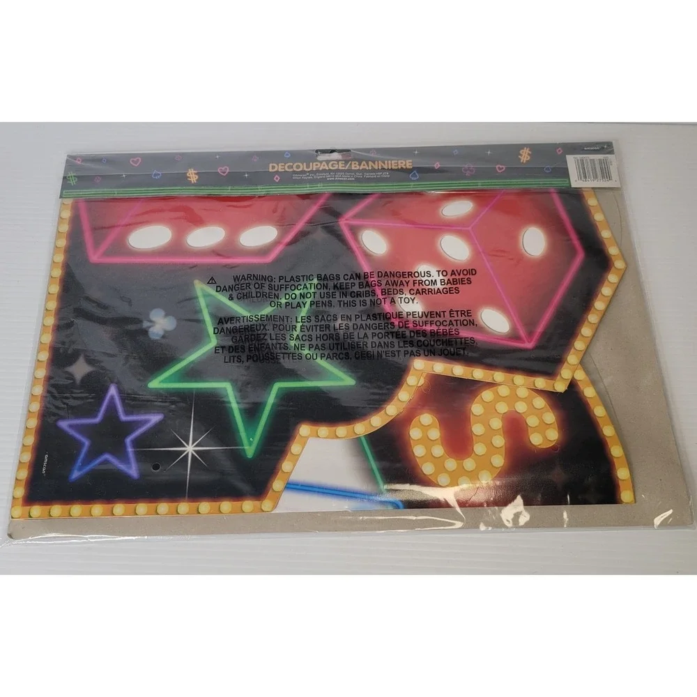 Amscan Casino Night Decor Set Jumbo Playing Cards Banner Cutouts Vintage New